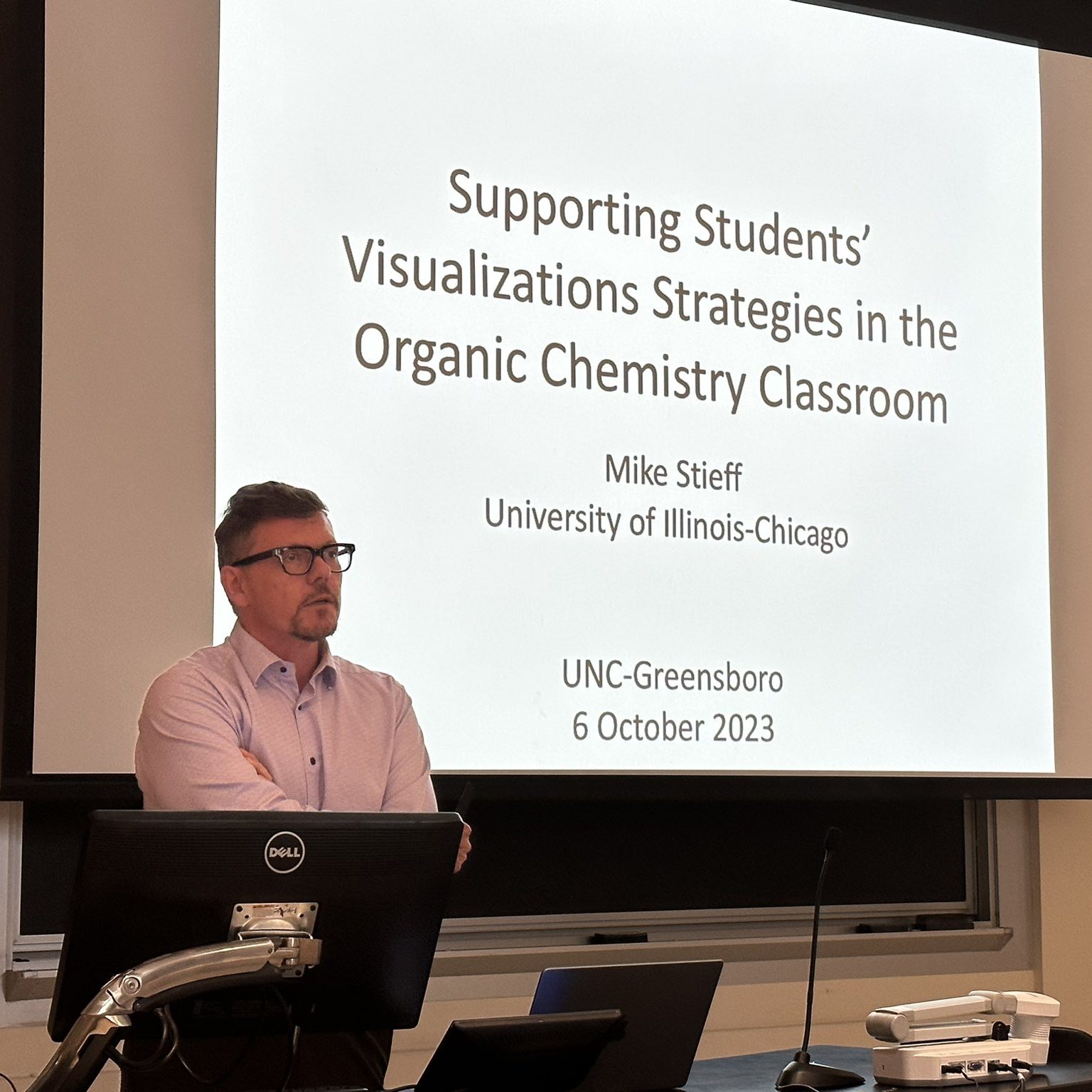 Featured Image for PRG hosted Dr. Mike Stieff who gave a talk about student visualization strategies!