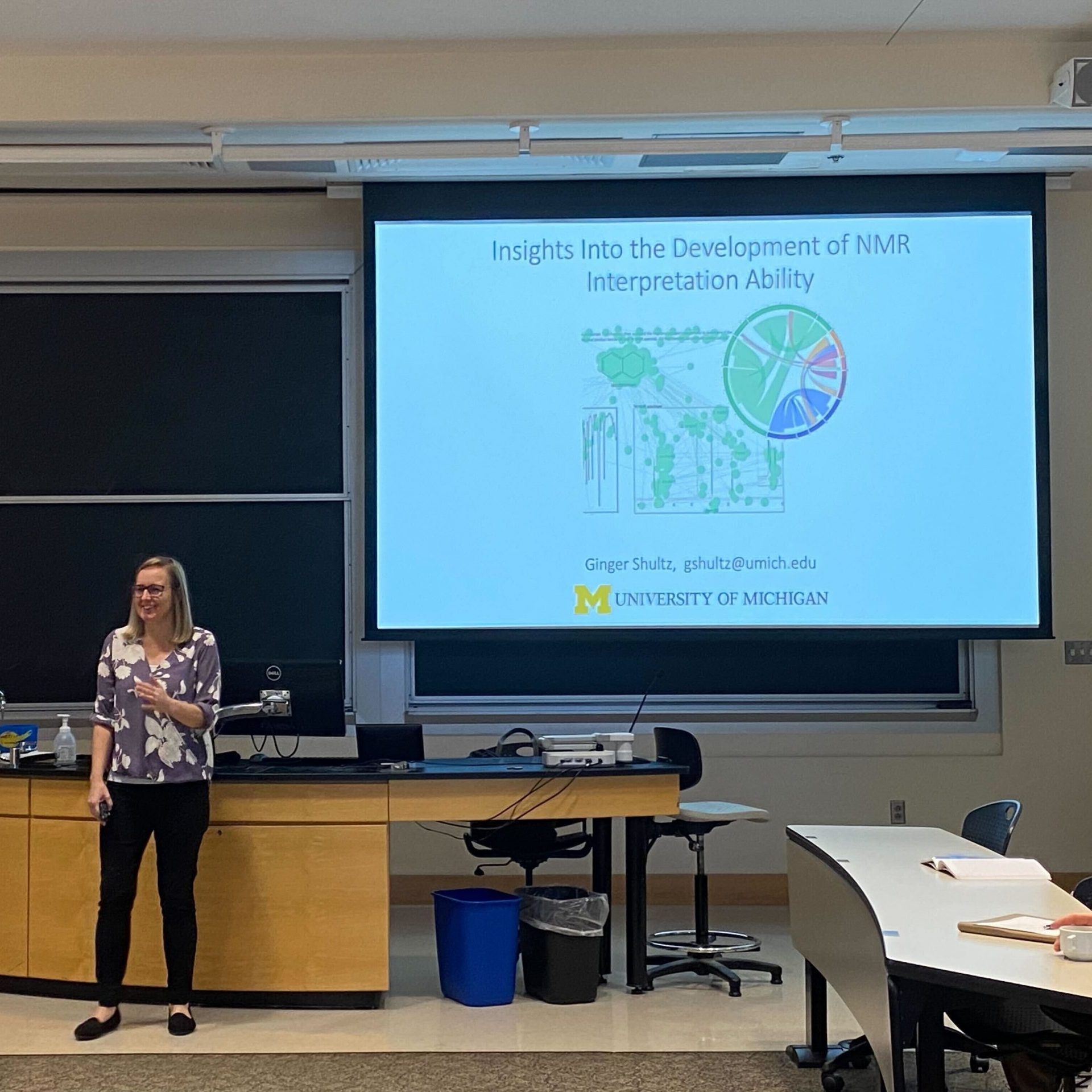 Featured Image for PRG hosted Dr. Ginger Shultz who gave a talk about the development of NMR interpretation ability!