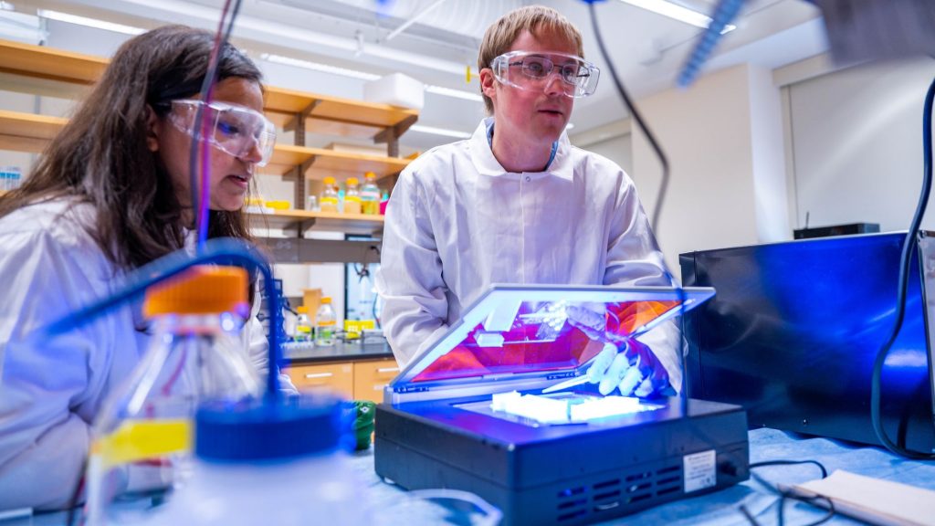 Dr. Chekan in the lab