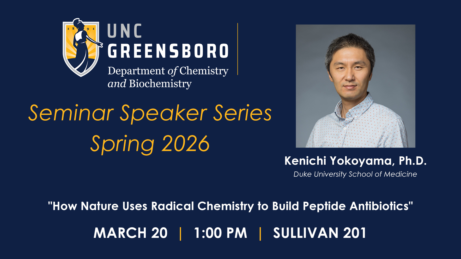 speaker Kenichi Yokoyama for the seminar speaker series, march 2026