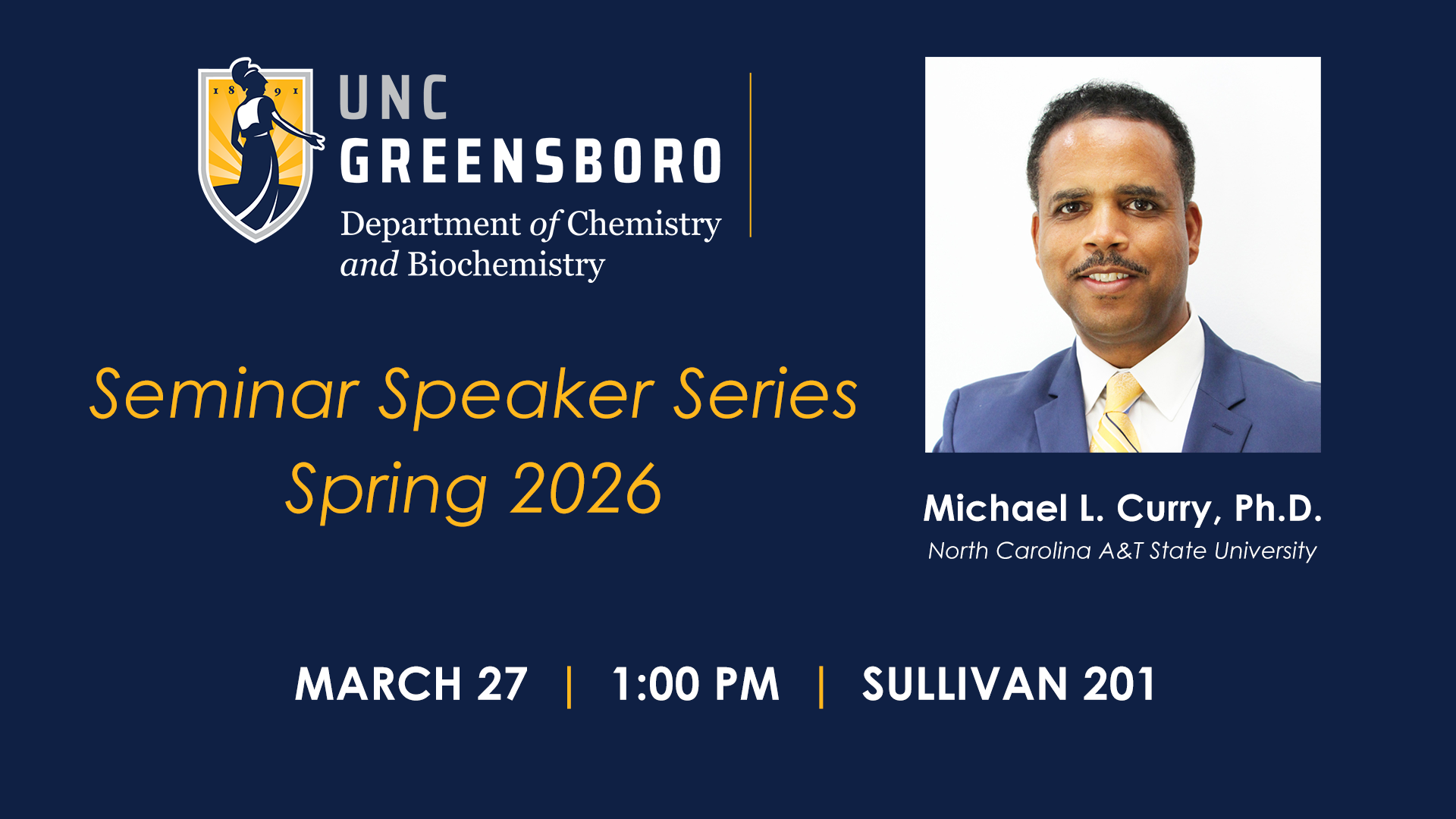 featured image for March 27 seminar with speaker Michael L. Curry, Ph.D.